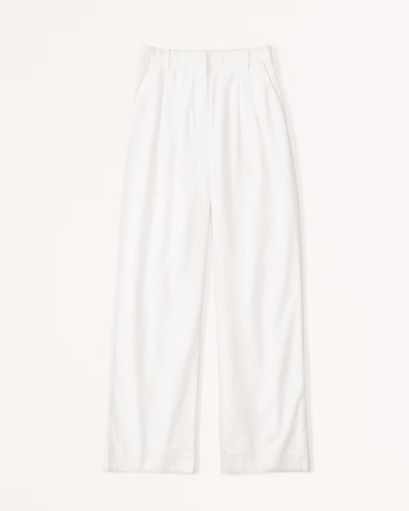 Women's Linen-Blend Tailored Wide Leg Pant | Women's | Abercrombie.com | Abercrombie & Fitch (US)