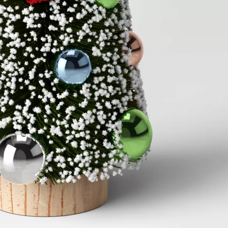 10" Medium Decorated Flocked Ornament Bottlebrush Sisal Tree Green - Threshold™ | Target