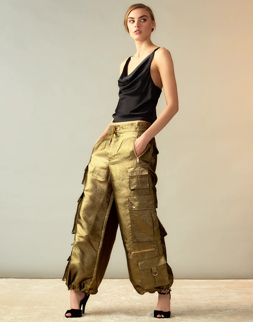 Metallic Cargo Pants | Cynthia Rowley