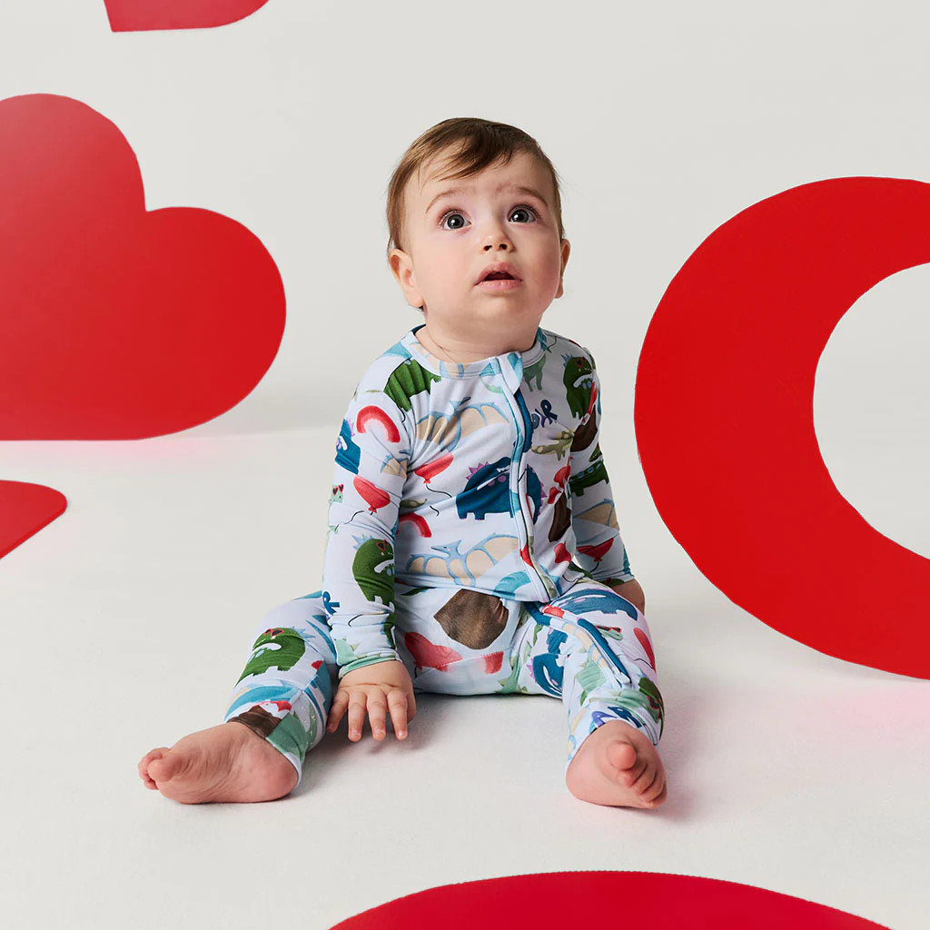 Dinosaur Blue Baby Convertible Sleeper | Valentinosaurs | Posh Peanut