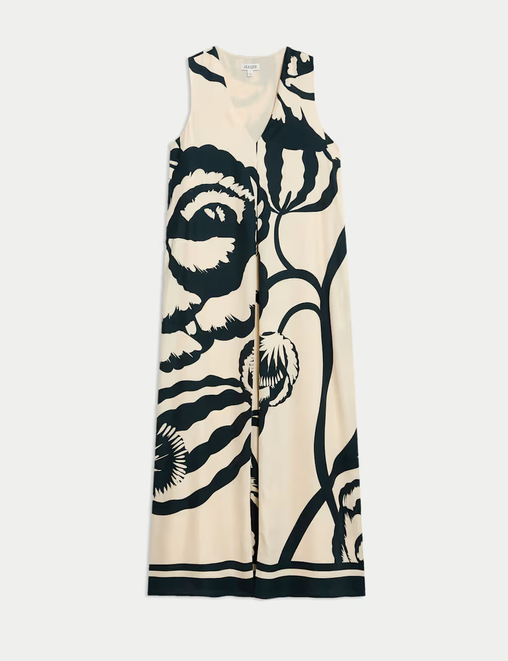 Floral V-Neck Midi Column Dress | JAEGER | M&S | Marks & Spencer (UK)