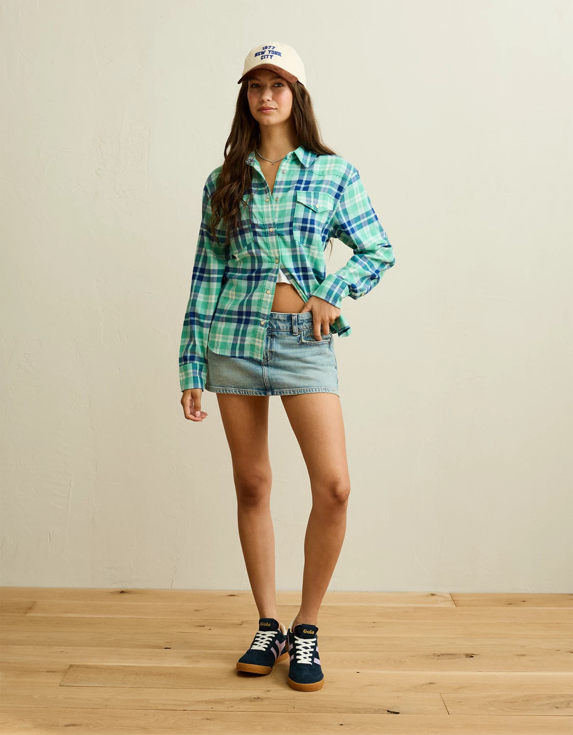 AE Throwback Flannel Button-Up Shirt | American Eagle Outfitters (US & CA)