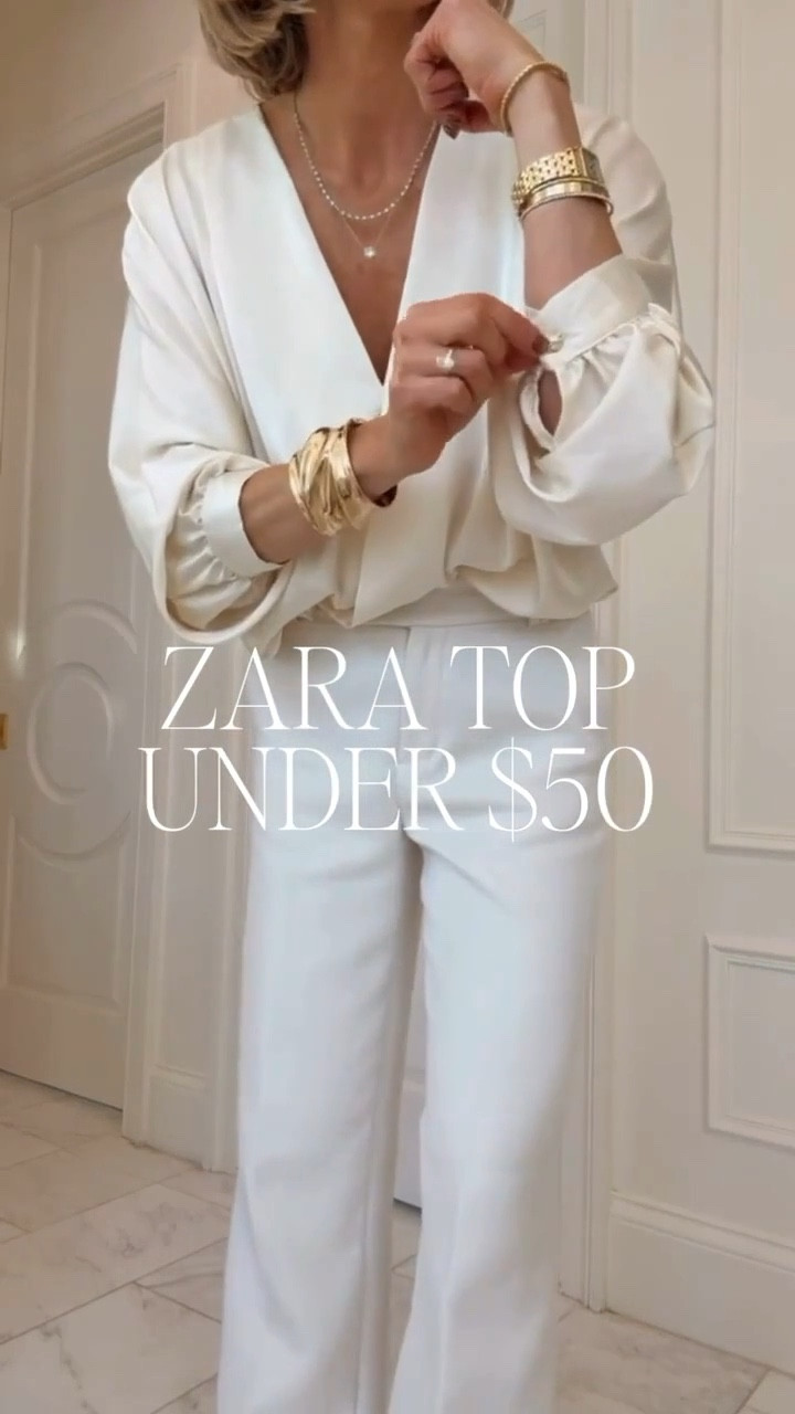 @Zara spring outfit 🤍 This top is so good — and under $50. Easy, elevated, and perfect for everyday wear.

#LTKootd
