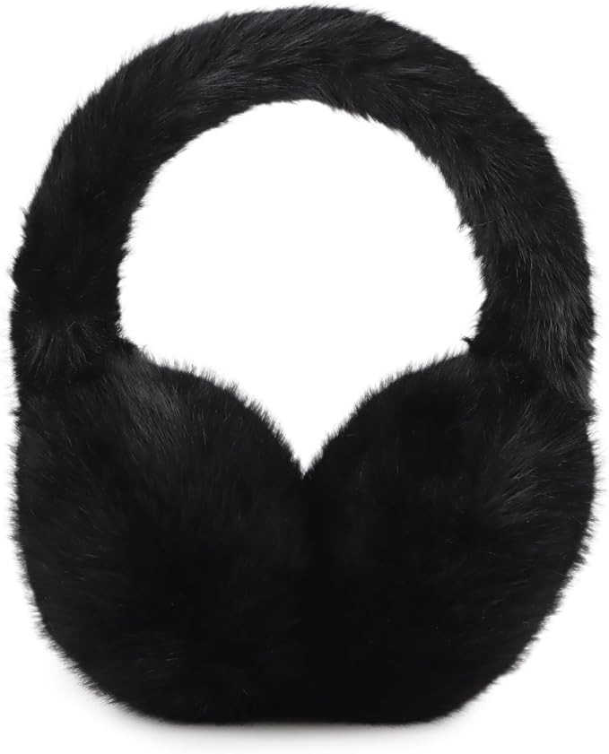 PESAAT Warm Ear muffs for Women Winter Unisex Fluffy Earmuffs Lady Ear Warmer Faux Fur Ear Covers | Amazon (US)
