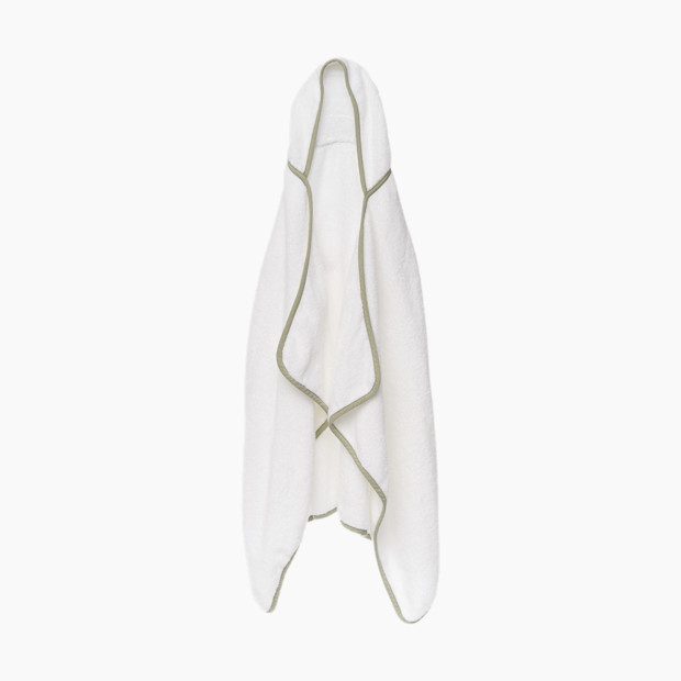 Lalo The Hooded Towel in Coconut/Sage | 100% Organic Cotton | Babylist
