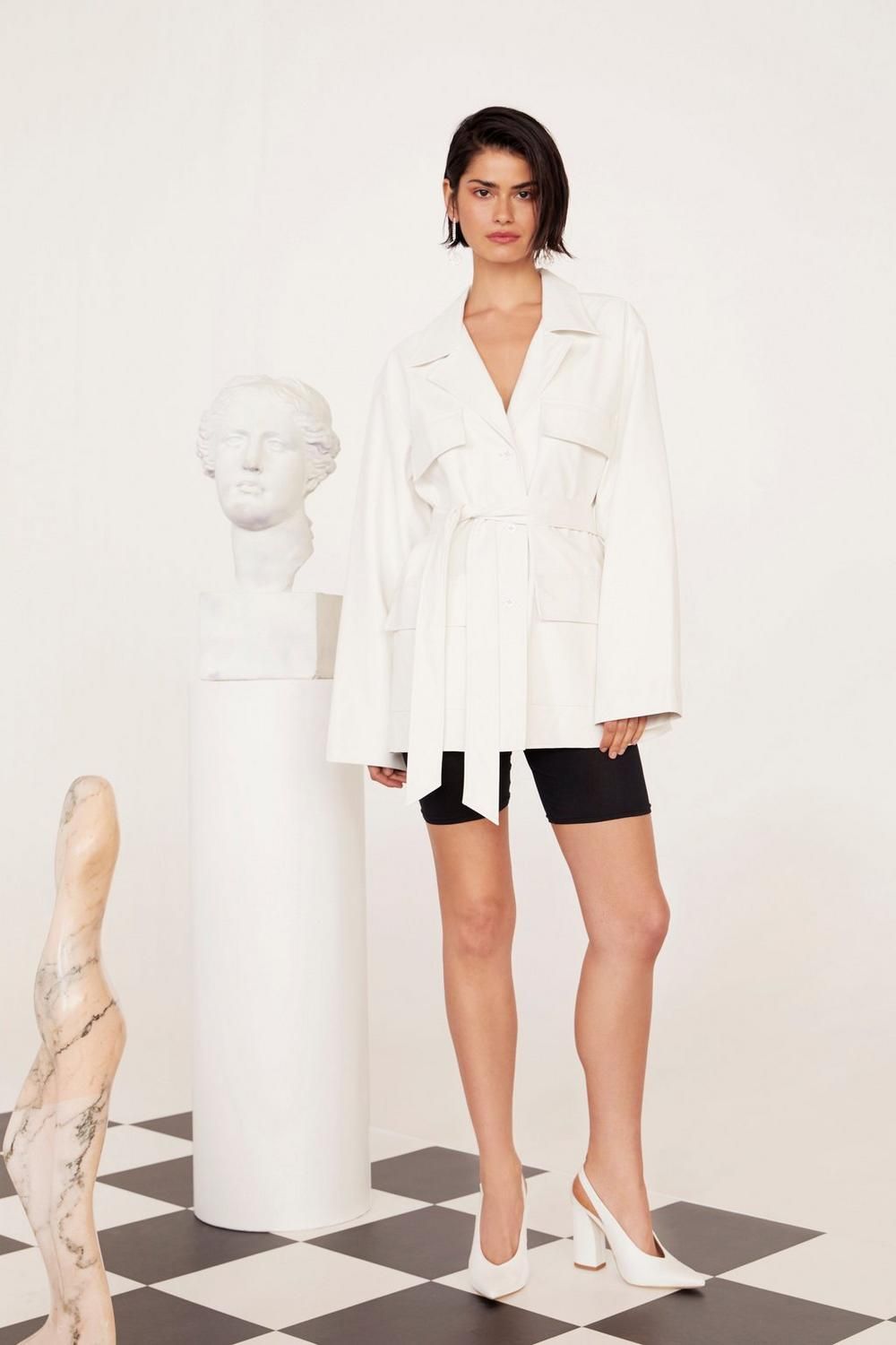 Take Cover Faux Leather Belted Jacket | NastyGal (UK, IE)