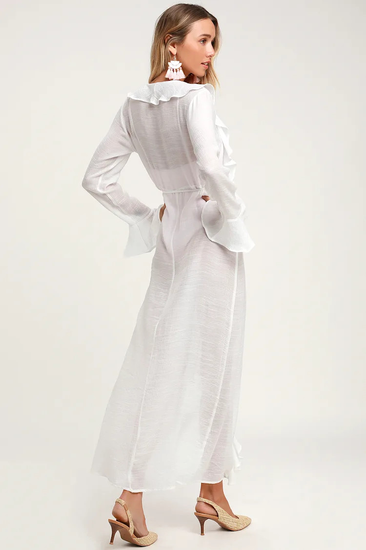 Sun-Kissed Sweets White Ruffled Swim Cover-Up | Lulus