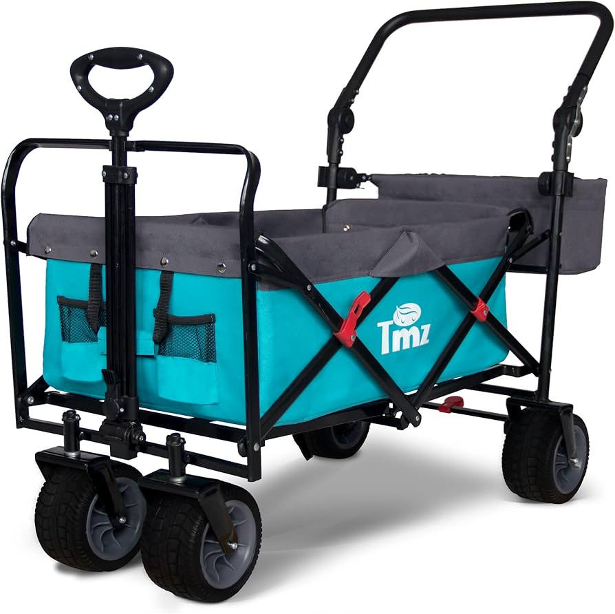 TMZ All Terrain Utility Folding Wagon, Collapsible Garden Cart, Heavy Duty Beach Wagon, for Shopp... | Amazon (US)