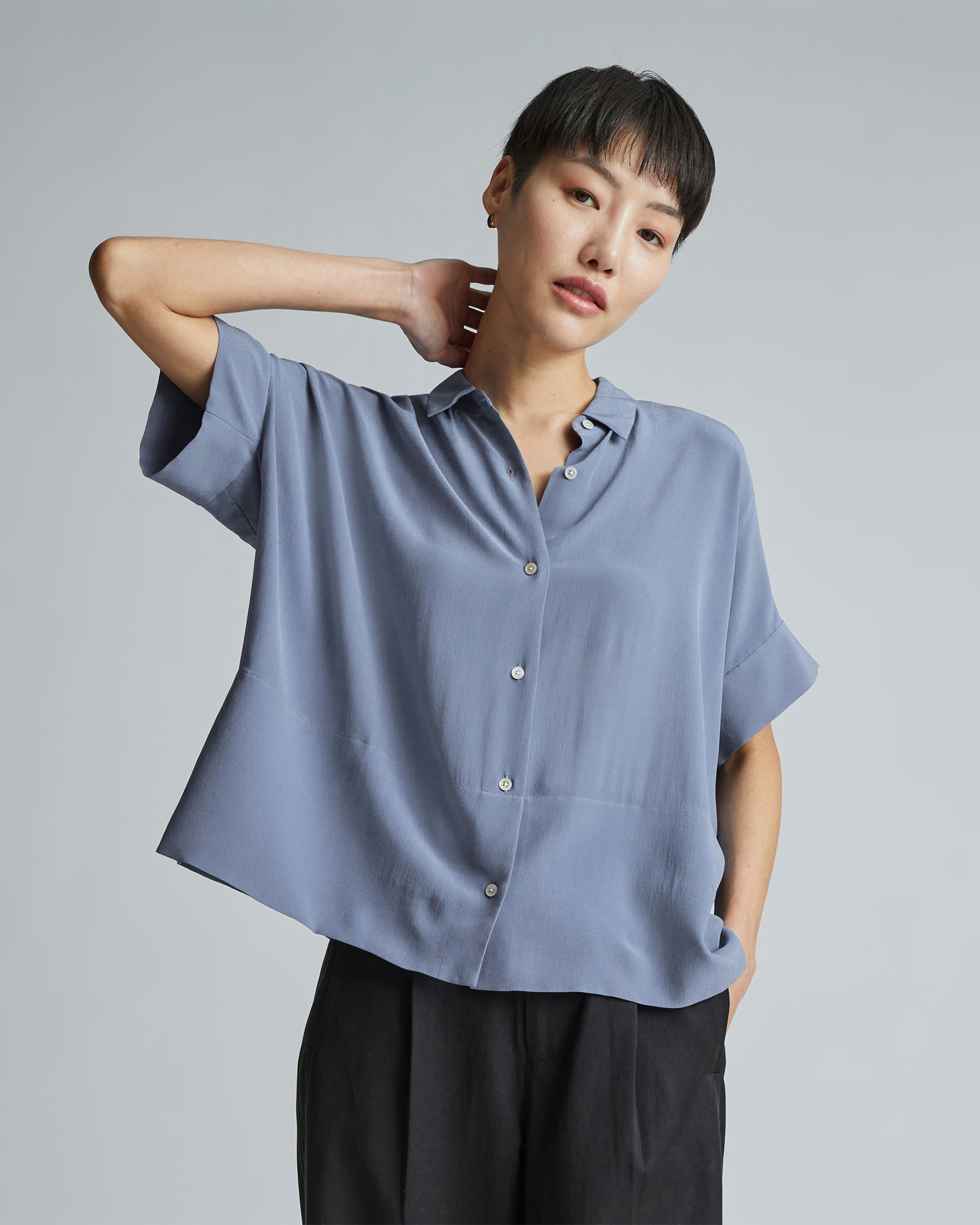 The Washable Clean Silk Short-Sleeve Square Shirt | Everlane