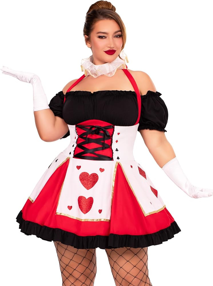 Leg Avenue Pretty Playing Card Queen of Hearts Costume with Neck Piece | Amazon (US)
