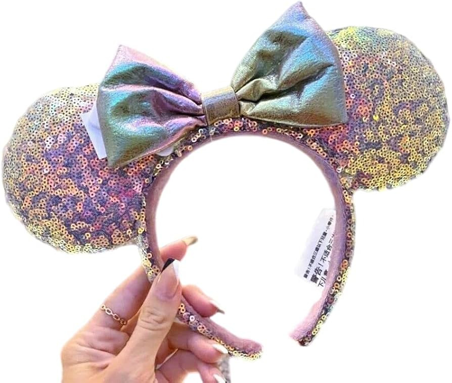 Minnie 50th Anniversary Ears Earidescent Iridescent Pink Headband | Amazon (US)