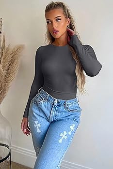 OQQ Womens 3 Piece Long Sleeve Tops Crew Neck Stretch Fitted Underscrubs Layer Tee Shirts 2025 Ca... | Amazon (US)