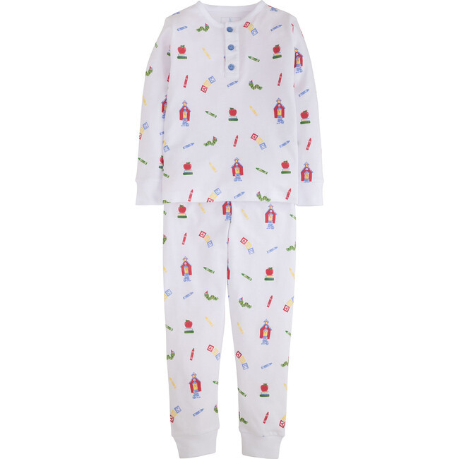 Little English | Boy Printed Jammies, School Days (Prints, Size 5Y) | Maisonette | Maisonette