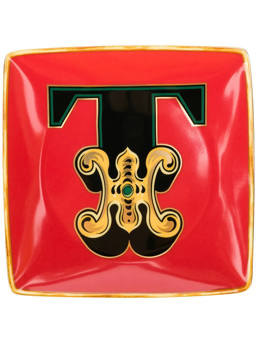 Versace Alphabet T plate (11cm) - Red | Farfetch Global