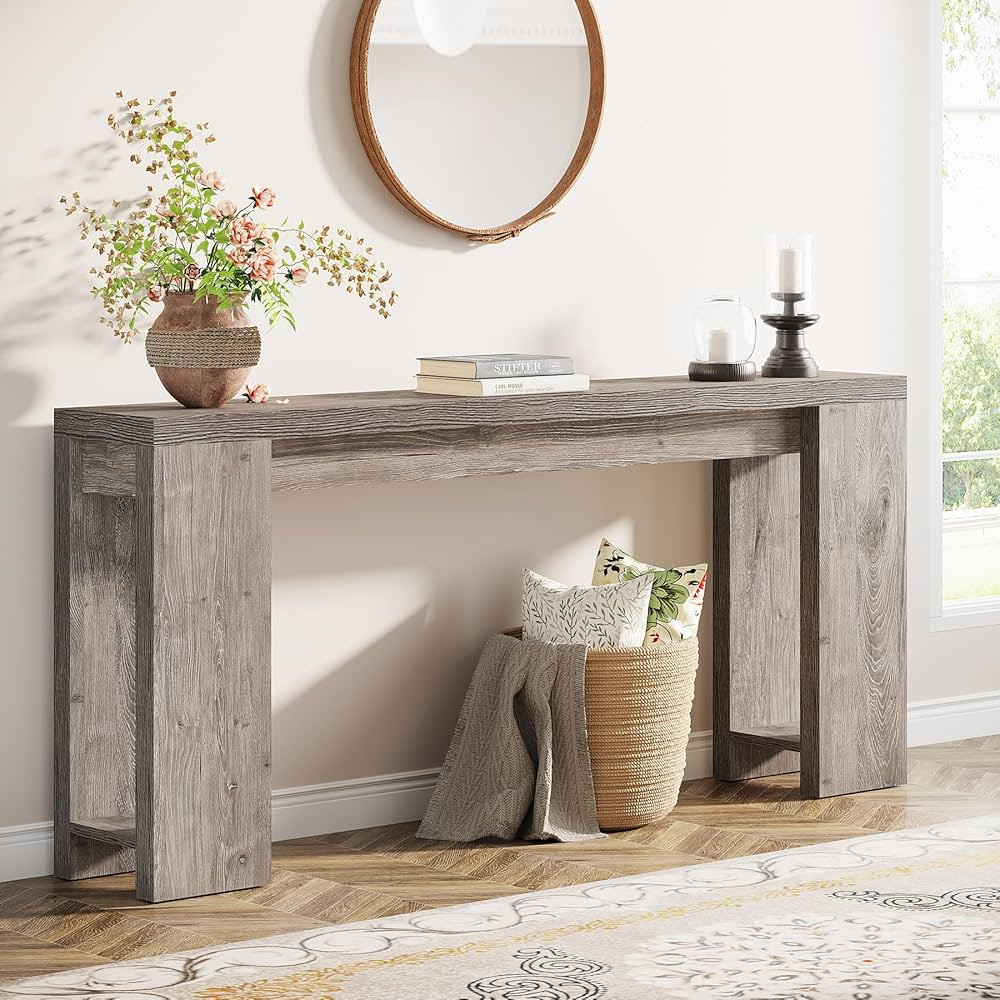 Tribesigns 70.9-Inch Extra Long Console Table, Farmhouse Wood Sofa Table Behind Couch, Narrow Ent... | Amazon (US)