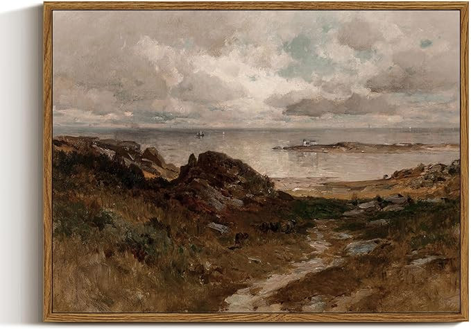 InSimSea Framed Canvas Wall Art Vintage Decor, Room Decor Coastal Landscape Wall Art Paintings Pr... | Amazon (US)