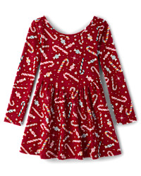 Girls Plaid V-Waist Dress - red | The Children's Place
