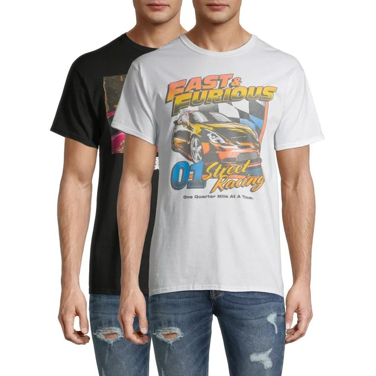 Fast and Furious Street Racing & Letty Men's and Big Men's Graphic T-Shirt, 2-Pack | Walmart (US)