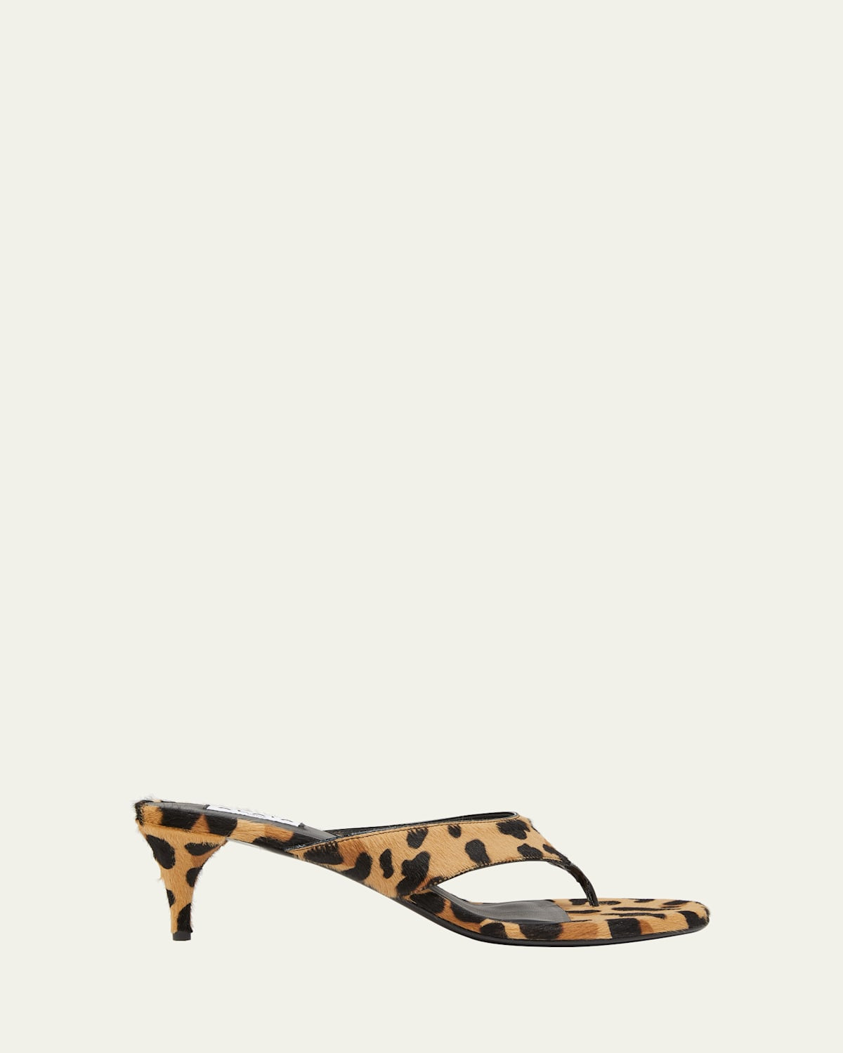 Leopard Horse Hair Kitten-Heel Thong Sandals | Bergdorf Goodman
