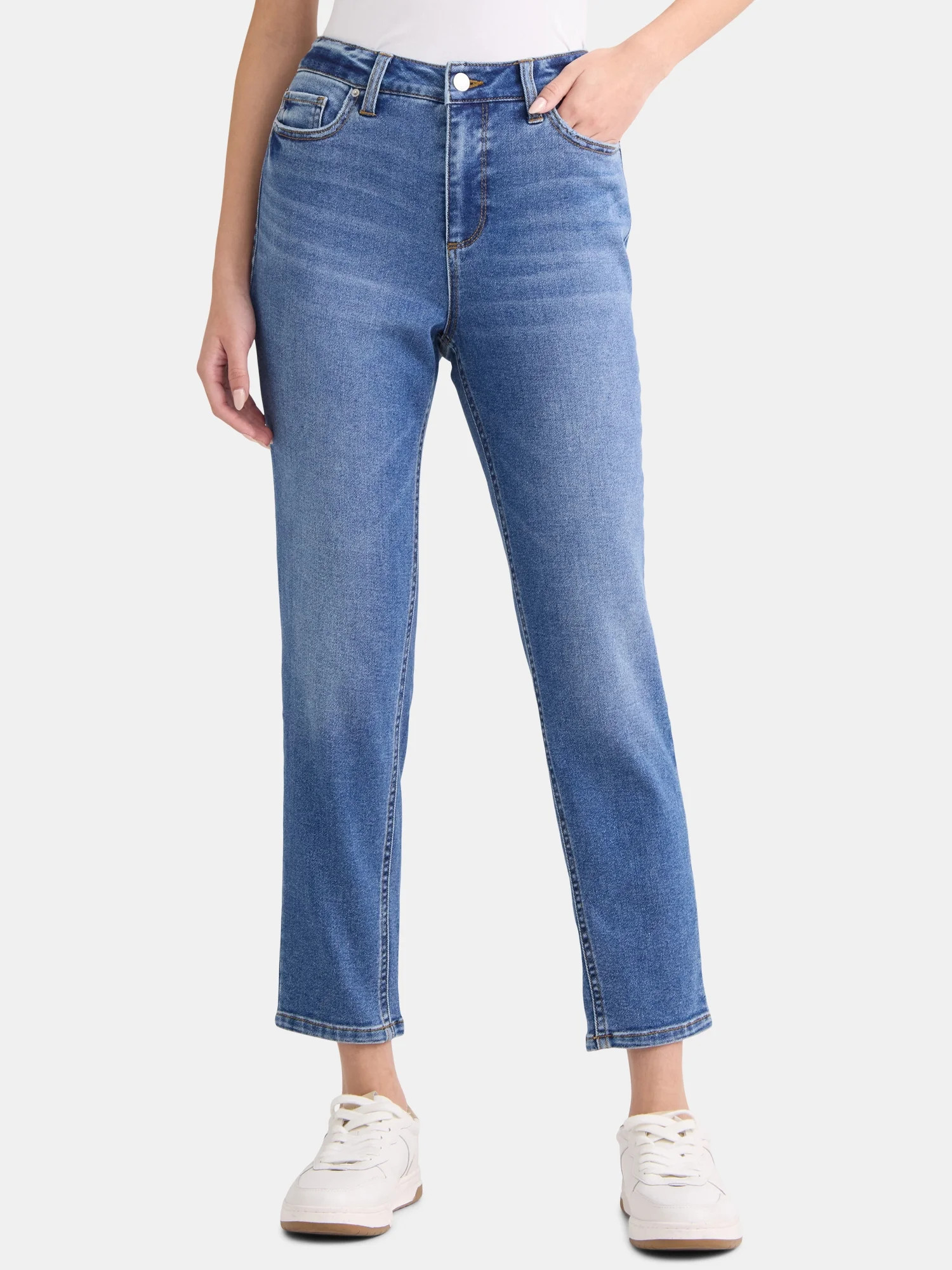 Time and Tru Women's High Rise Mom Jeans, 27" Inseam, Sizes 0-22 | Walmart (US)