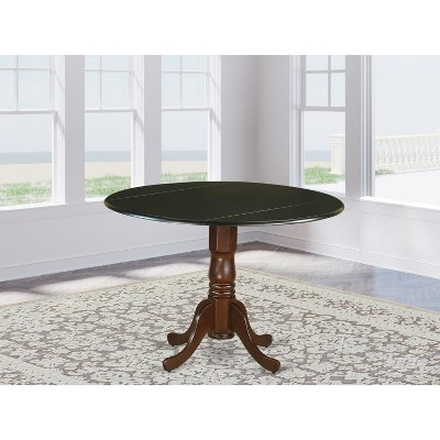 HomeStock Round Table Black And Mahogany Finish Drop Leaf Table | Target