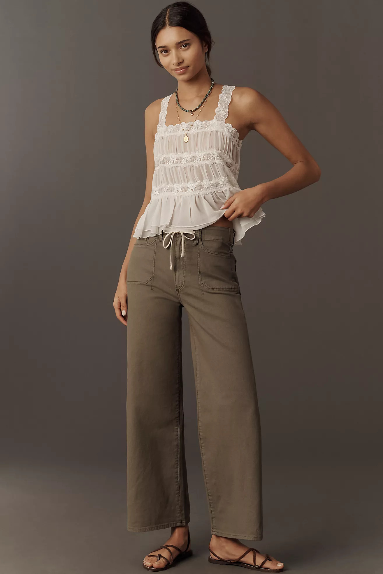 PAIGE Ari Tie-Waist Wide-Leg Jeans | Anthropologie (US)