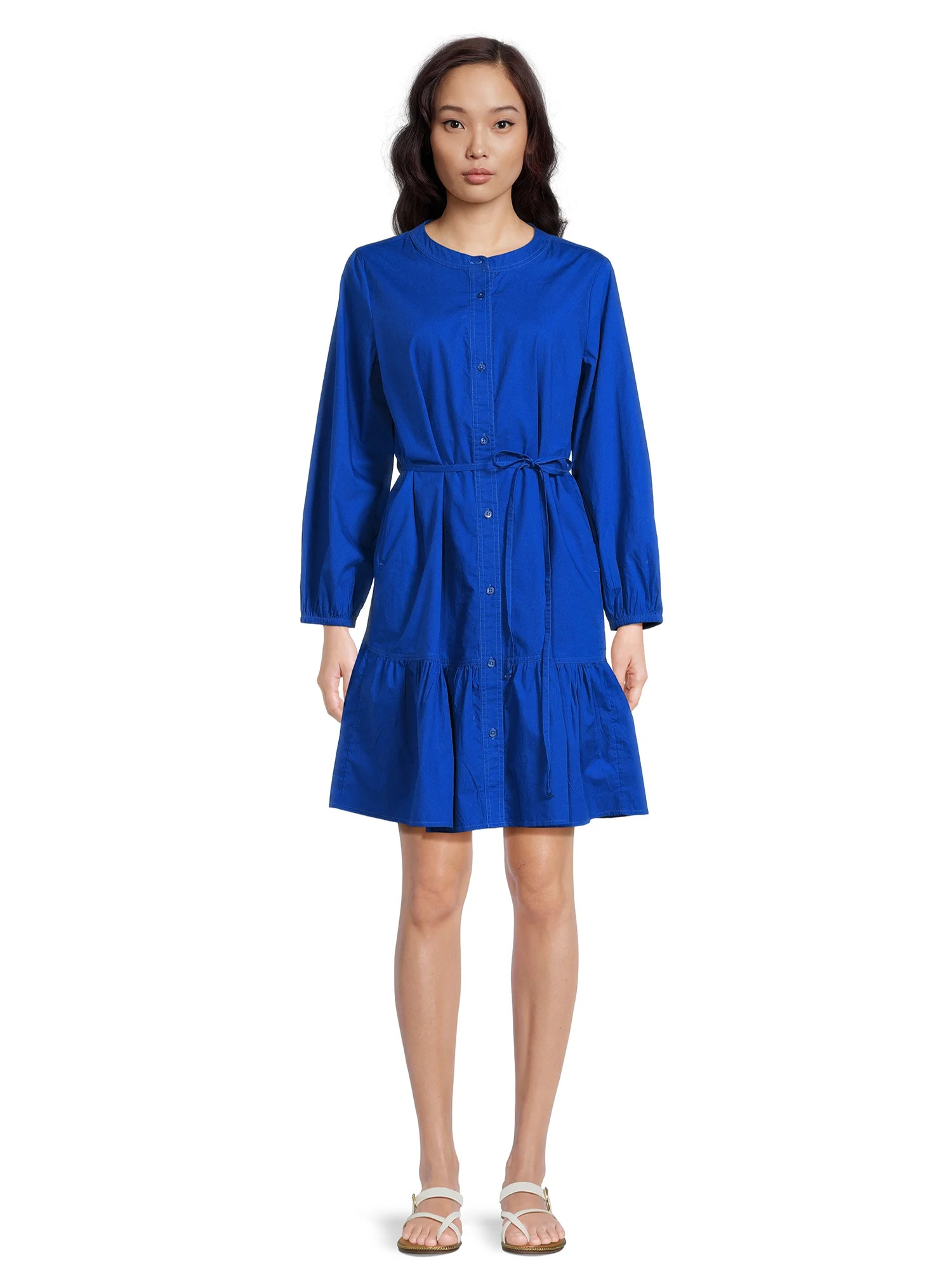 beachlunchlounge Women's Tiered Shirt Dress, Sizes XS-XXL | Walmart (US)