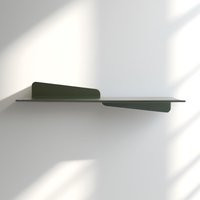 Dark Green Bent Metal Shelf, Sturdy Floating Bookshelf, Modern Wall Matte Picture Ledge, Textured Plant Handmade Furniture | Etsy (US)