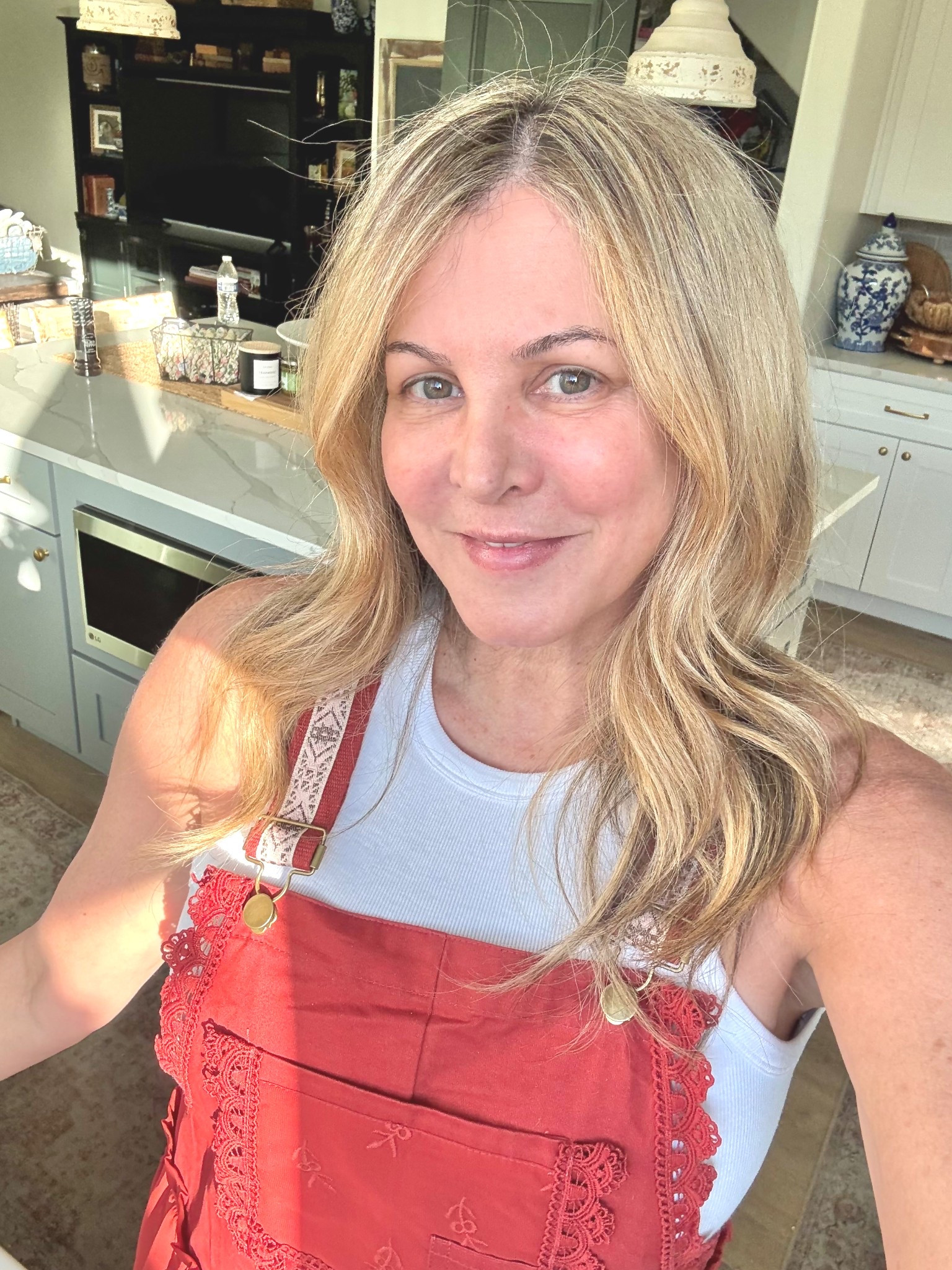 This overall dress is so good. I've received so many compliments wearing it. I love how flowy it is. Fits true to size.

#LTKSeasonal #LTKOver40 #LTKMidsize