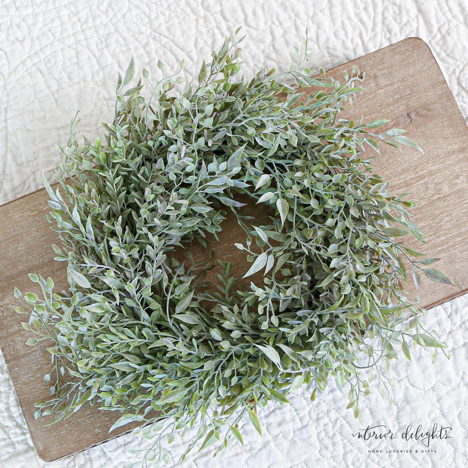 12” Mixed Sage Candle Ring | Interior Delights