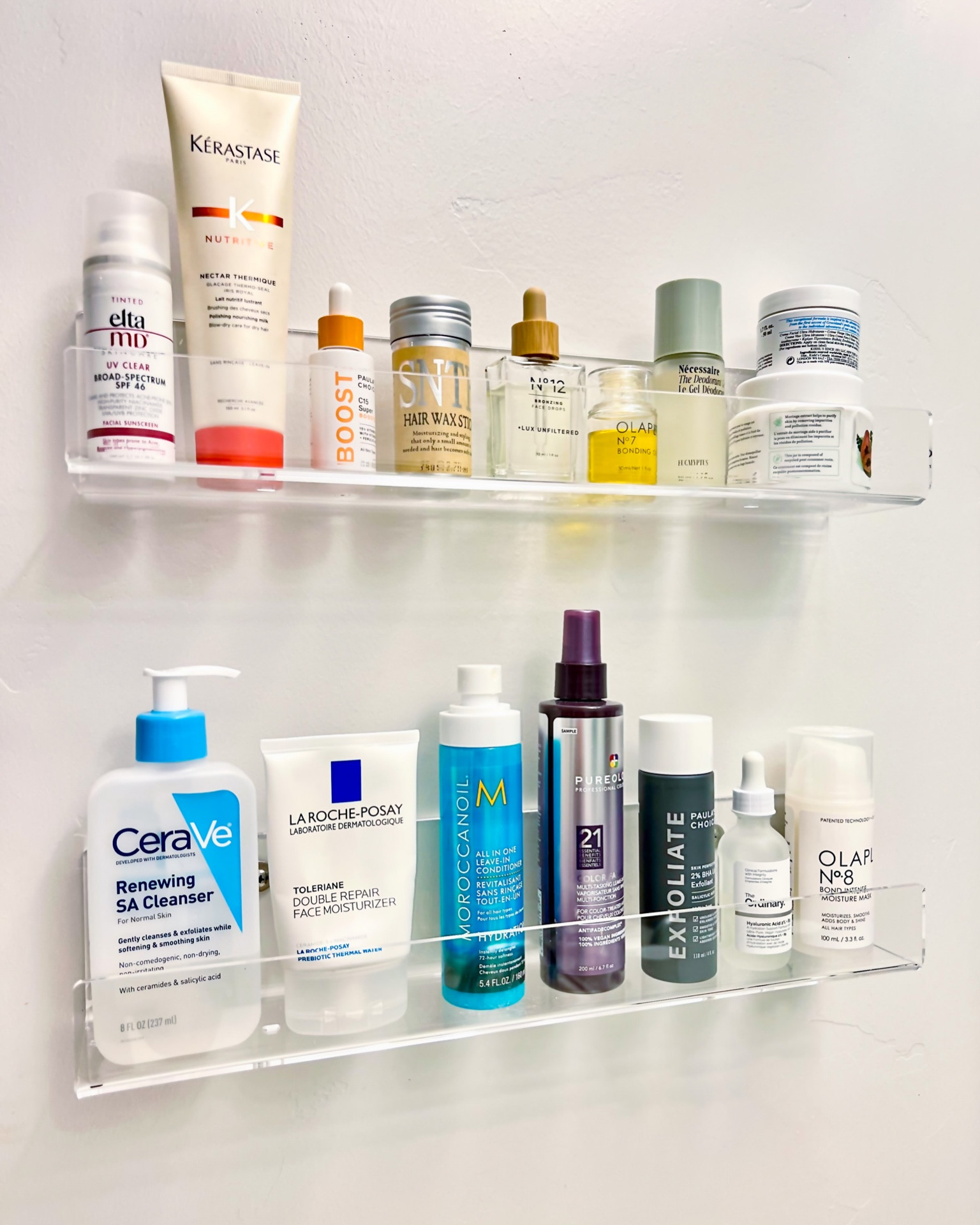 I used these acrylic shelves as additional bathroom storage for my most-used products to eliminate counter clutter. Love how they turned out! Super sturdy, versatile and come in 2 sizes.

#LTKhome #LTKunder50