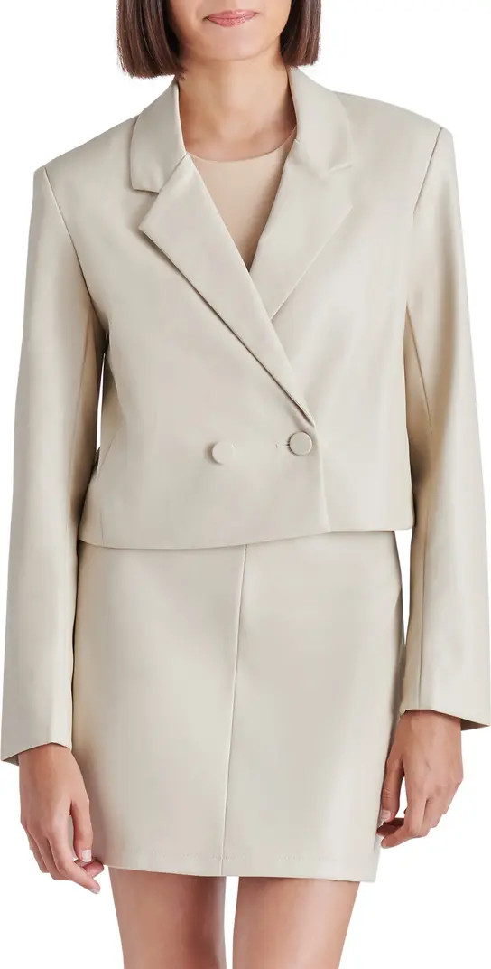 Nicola Faux Leather Crop Blazer | Nordstrom