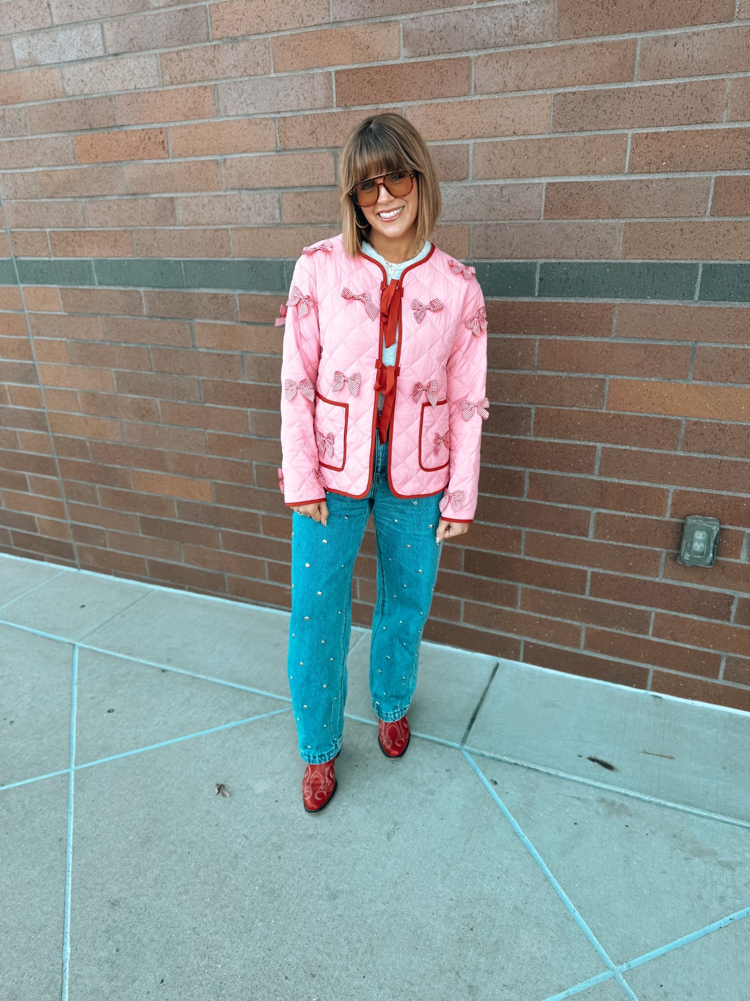 It’s giving all the vday inspo!!! 

Jacket/ s tts 
Tee/ s tts 
Jeans/ 4 sized up 1
Boots/ 8 tts

Barrel jeans 
Studded jeans 
Bow jacket 
Pink aesthetic 
Valentine’s Day 
Galentines party 
Red boots 
Amazon 
Amazon finds 
Target 
Target finds 
Abercrombie 
Sunglasses 

#LTKFindsUnder50 #LTKSaleAlert #LTKBeauty