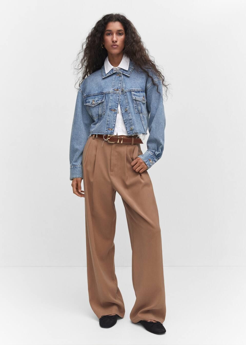 Cropped denim jacket | MANGO (US)