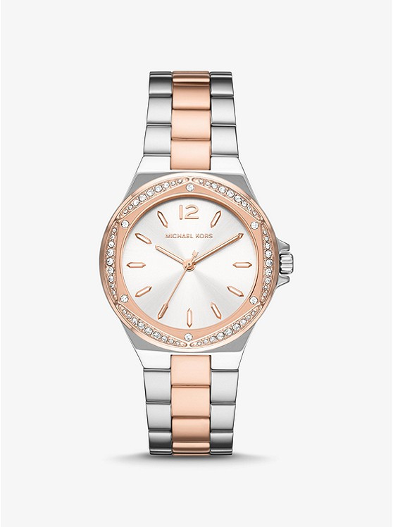 Lennox Pavé Two-Tone Watch | Michael Kors US