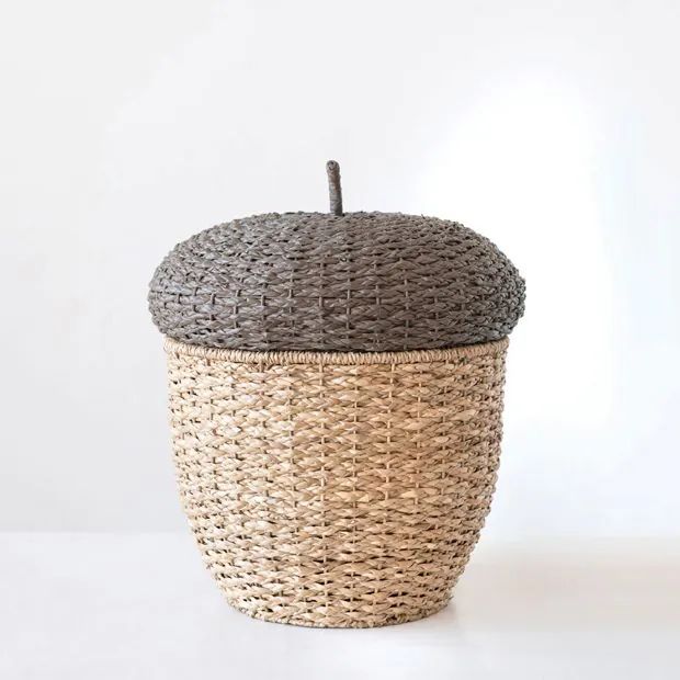 Woven Acorn Basket With Lid | Antique Farm House