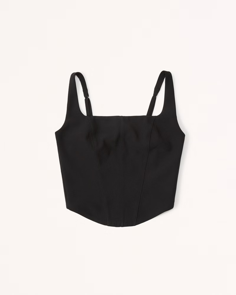 Crepe Scoopneck Corset Top | Abercrombie & Fitch (US)