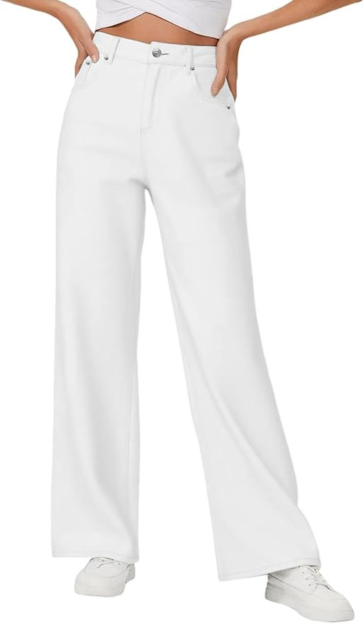 Genleck Baggy Jeans for Woman High Waisted Loose Wide Leg Jean Womens Boyfriend Y2K Pants Trendy | Amazon (US)