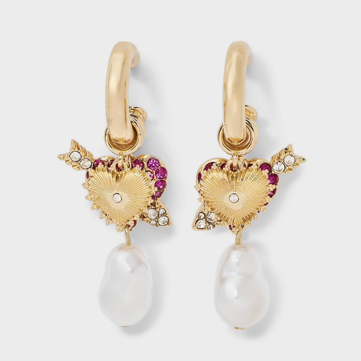 SUGARFIX By BaubleBar Cupid's Craze Hoop Earrings - Pink | Target