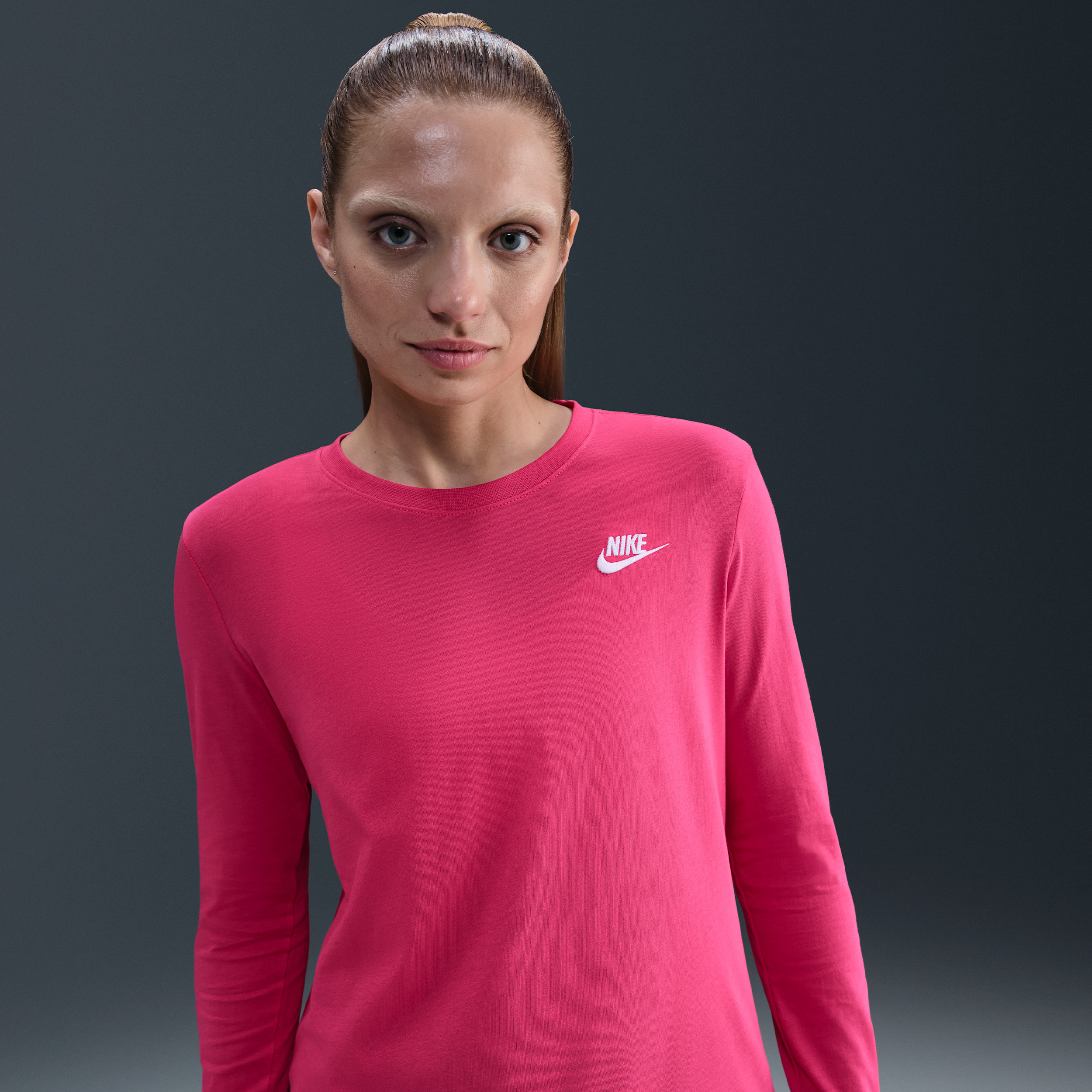 Women's Nike Sportswear Club Long-Sleeve T-Shirt in Pink | HF0780-666 | Nike (US)