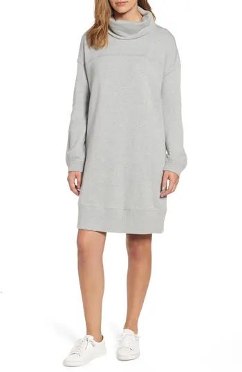 Petite Women's Caslon Cowl Neck Knit Dress, Size XX-Small P - Grey | Nordstrom