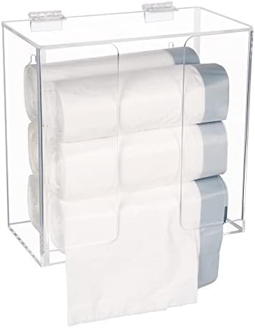 Aphbrada Small Trash Bag Dispenser Roll Holder with Lid, Wall Mount Acrylic Organizer Dispenser R... | Amazon (US)