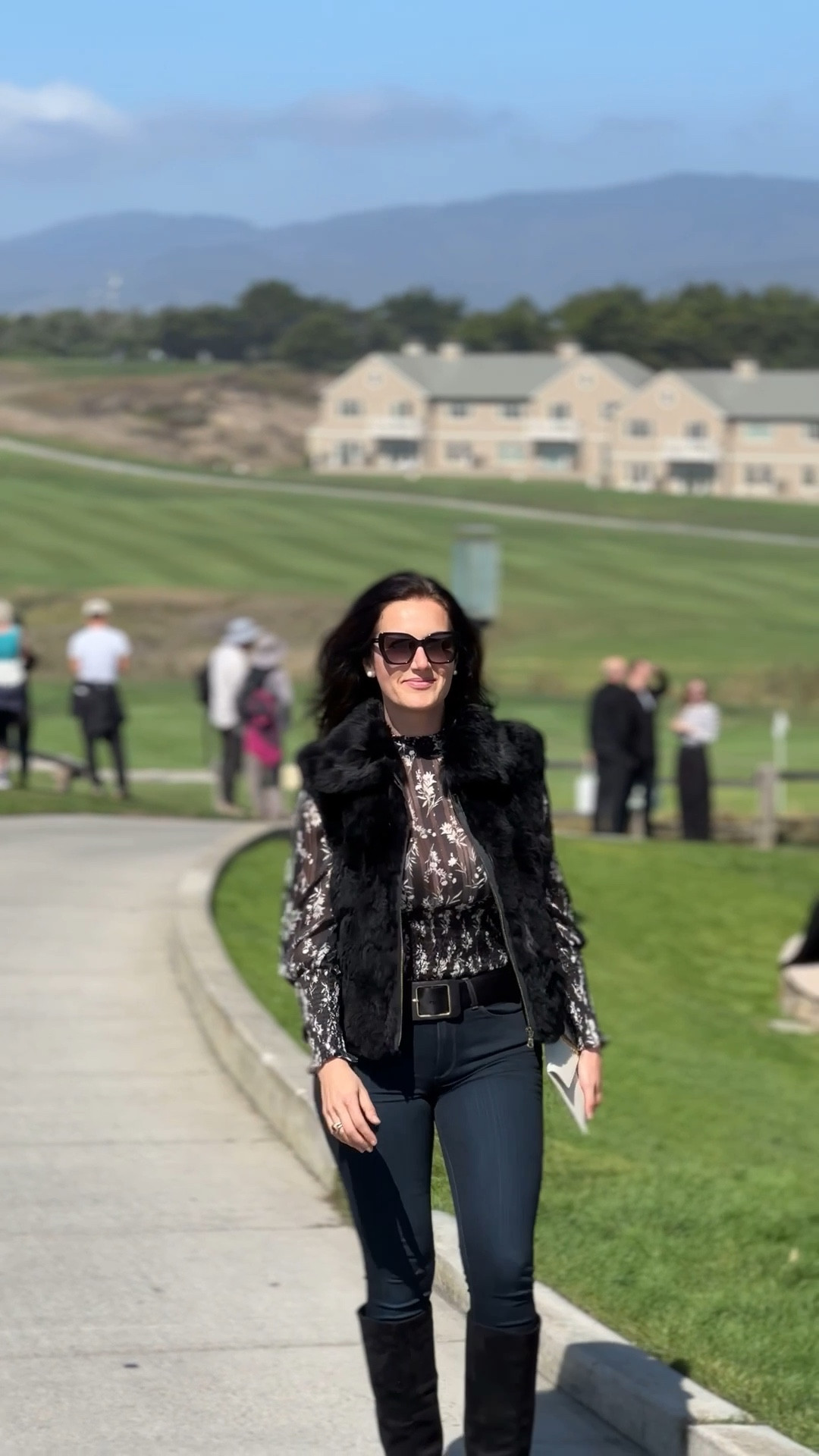 Always love visiting the Ritz-Carlton Half Moon Bay. A perfect outfit for a Northern California getaway in winter is a chic casual outfit featuring skinny jeans, knee-high boots, a faux-fur vest, and an elegant blouse styled with designer sunglasses and a clutch bag. A sophisticated cold-weather look for daytime outings, travel, or polished everyday style. 

#LTKSeasonal #LTKdayinmylife #LTKootd