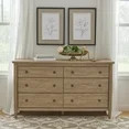 My Texas House Monroe 6-Drawer Dresser, Brushed Oak Finish | Walmart (US)