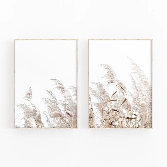 Pampas Grass Print Set Of 2 For Rustic Farmhouse Decor  | Etsy | Etsy (UK)