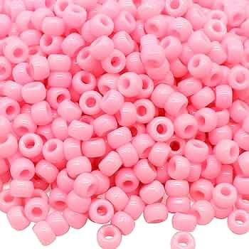 1000Pcs Pony Beads Bracelet 9mm Pink Plastic Barrel Pony Beads for Necklace,Hair Beads for Braids... | Amazon (US)