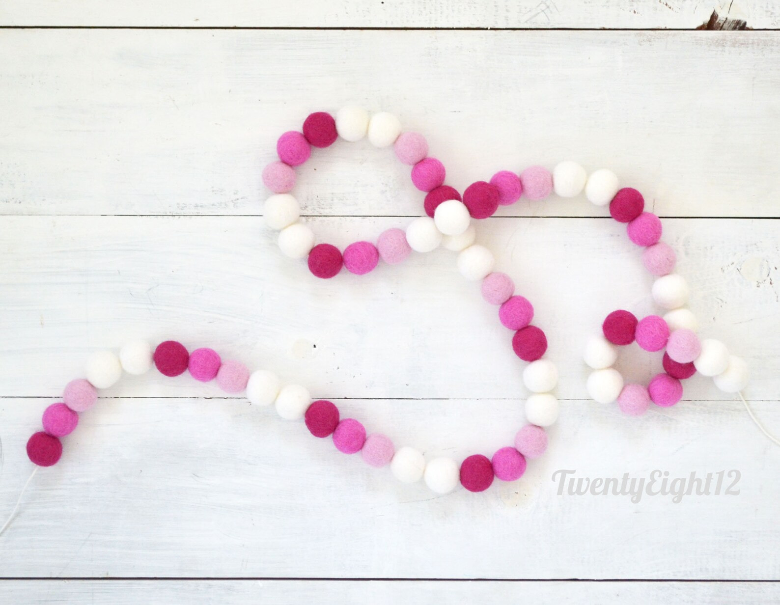 Felt Ball Garland Pink Felt Ball Garland, Girls Felt Ball Garland, Felt Ball Nursery, Girls Room ... | Etsy (US)