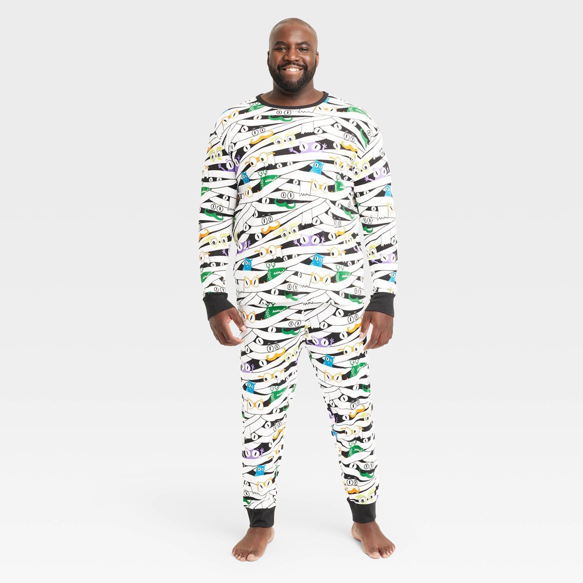 Men's Glow-In-The-Dark Mummy Halloween Matching Family Pajama Set - Hyde & EEK! Boutique™ White | Target