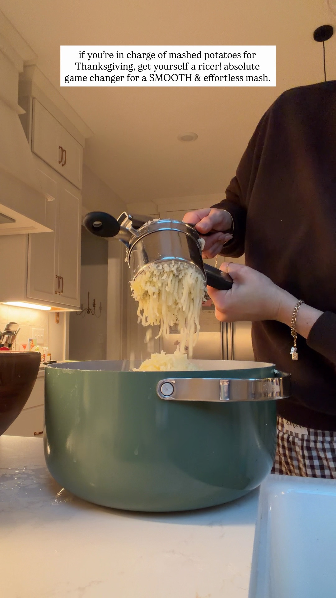 If you’re in charge of mashed potatoes for Thanksgiving, do yourself a favor and GET A RICER! It’s fun and easy to use and it helps you not overmix. Linking the one i use below which is already on sale for Black Friday on Amazon! 

#LTKGiftGuide #LTKCyberWeek #LTKHoliday