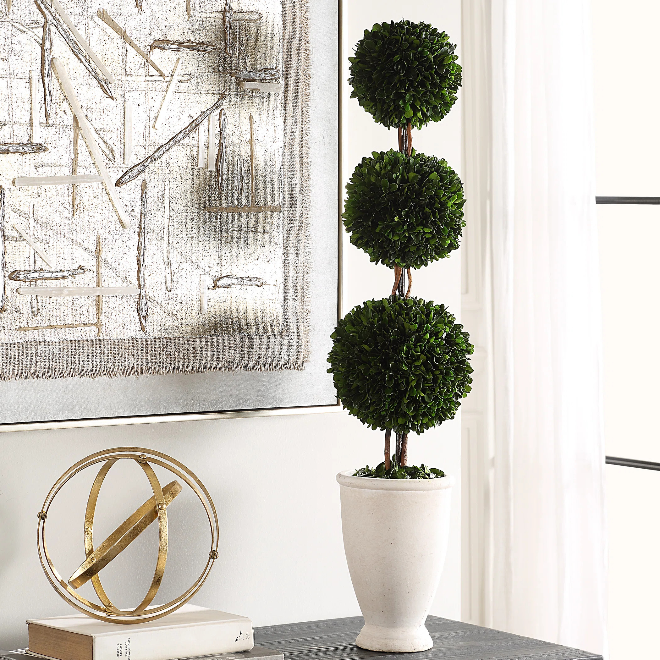 Boxwood Topiary Plant in Terracotta Planter | Perigold